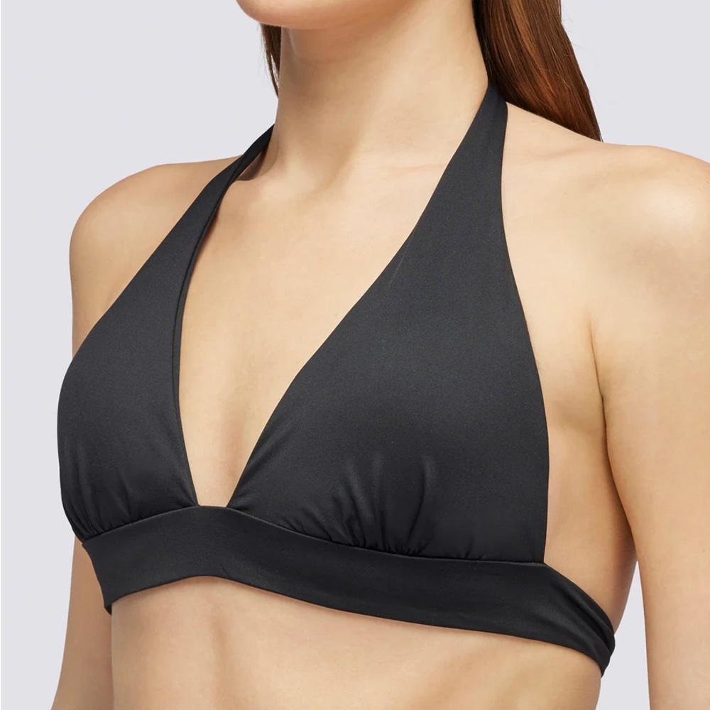Classic Black Halter Bikini Top!